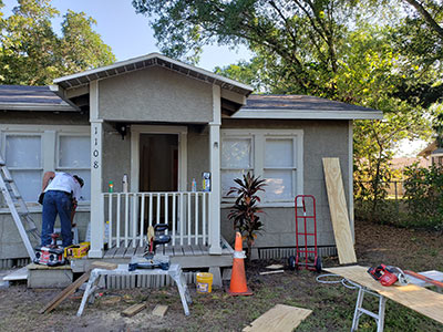 Equity Enhancers Remodeling updates the front of a home in Sarasota FL